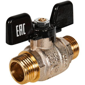 Кран шаровой полнопроходной 1" НР/НР бабочка STOUT ГОСТ Р 59553-2021