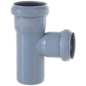 Тройник канализационный 32/32/87° серый "РТП" (37035)