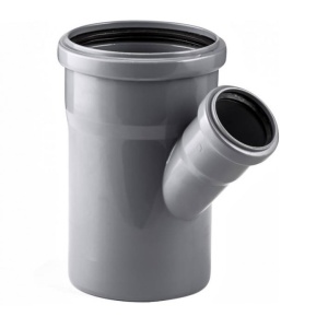 Тройник канализационный 110/50/45° серый "РТП" (36573)