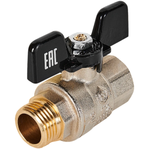 Кран шаровой полнопроходной 3/4" ВР/НР бабочка STOUT ГОСТ Р 59553-2021