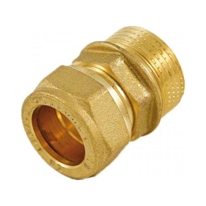 Муфта обжимная для медной трубы с наружной резьбой 15 R3/4" Tiemme