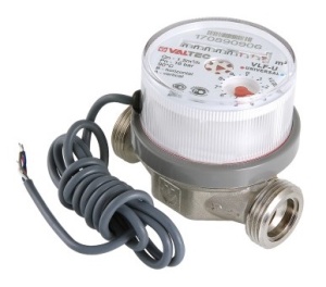 Водосчетчик универсальный с импульсным выходом без сгонов 1/2", 80 mm VALTEC