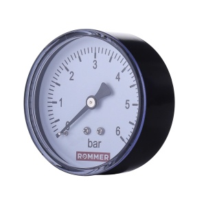Манометр аксиальный Dn 63 мм 1/4", 0...10 бар, кл.2.5 Rommer