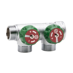 Коллектор регулирующий 3/4", 2 отвода 3/4"ЕК STOUT