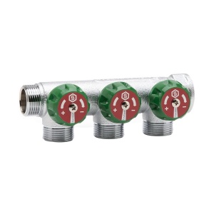 Коллектор регулирующий 1", 3 отвода 3/4"ЕК STOUT