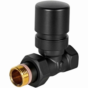 Клапан термостатический STOUT Design черный, прямой 1/2"