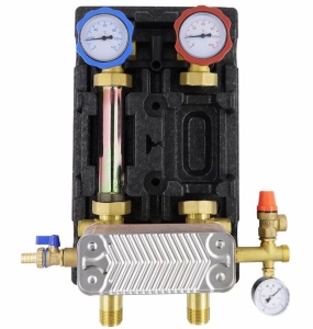 Насосная группа с теплообменником 34 пластин, без насоса в теплоизоляции ROMMER