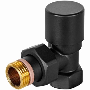 Клапан запорно-балансировочный STOUT Design черный, угловой 1/2"