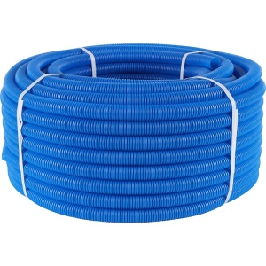 Труба гофрированная STOUT ПНД, цвет синий, наружным диаметром 28 мм для труб диаметром 20 мм