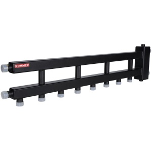 Коллектор (дублер рядный) с гидроразделителем на 4+1 контура до 60 кВт ROMMER