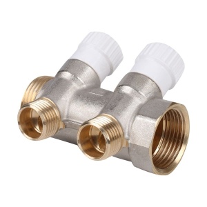 Коллектор распределительный 1", 2 отвода 1/2" STOUT