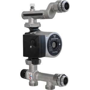 Насосно-смесительный узел с термостатическим клапаном 20-55°C, с насосом UPSO 25-65, 130 mm STOUT