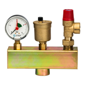 Группа безопасности котла STOUT до 50 кВт, 3 бар (без теплоизоляции)																				